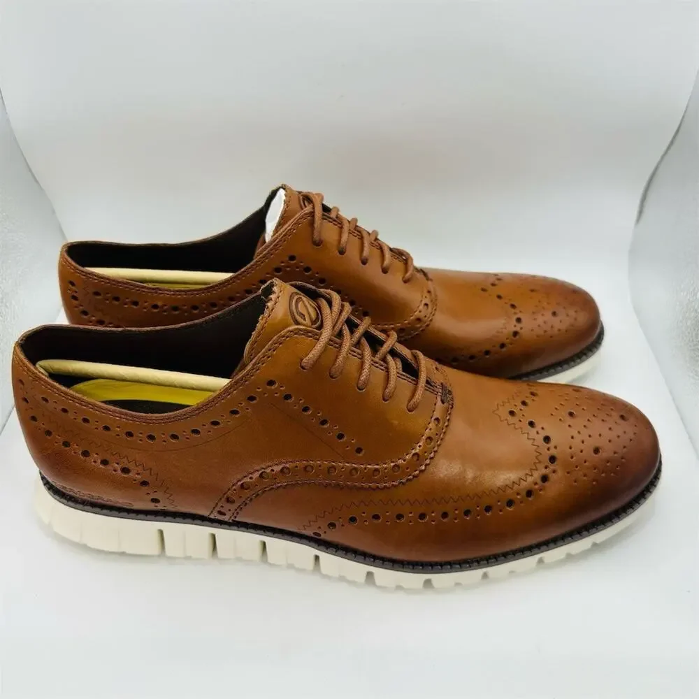 Cole Haan ZERØGRAND Wingtip Oxford Men's Dress Shoes Brown Size 11.5 M